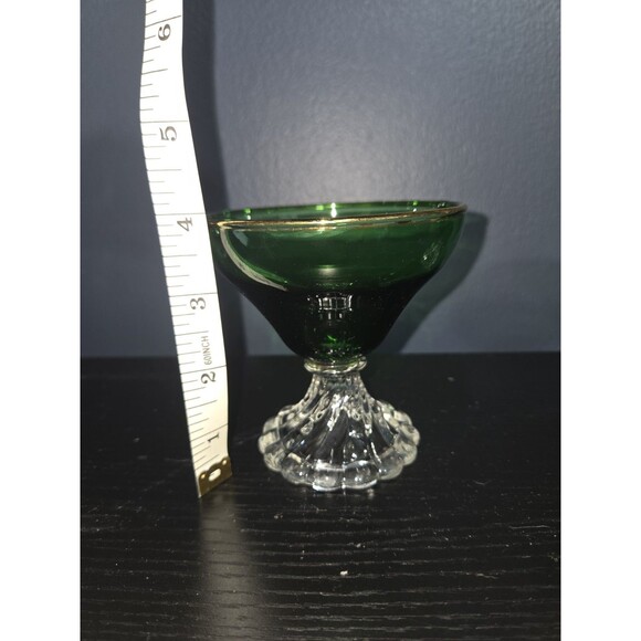 Anchor Hocking BURPLE Forest Green Cocktail Bar Stems Set Of 3 Glass Vtg 50s MCM - Picture 8 of 9